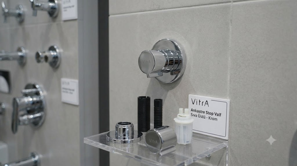 Vitra Ankastre Stop Valf Sıva Üstü Krom